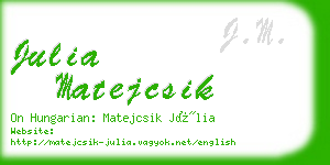 julia matejcsik business card